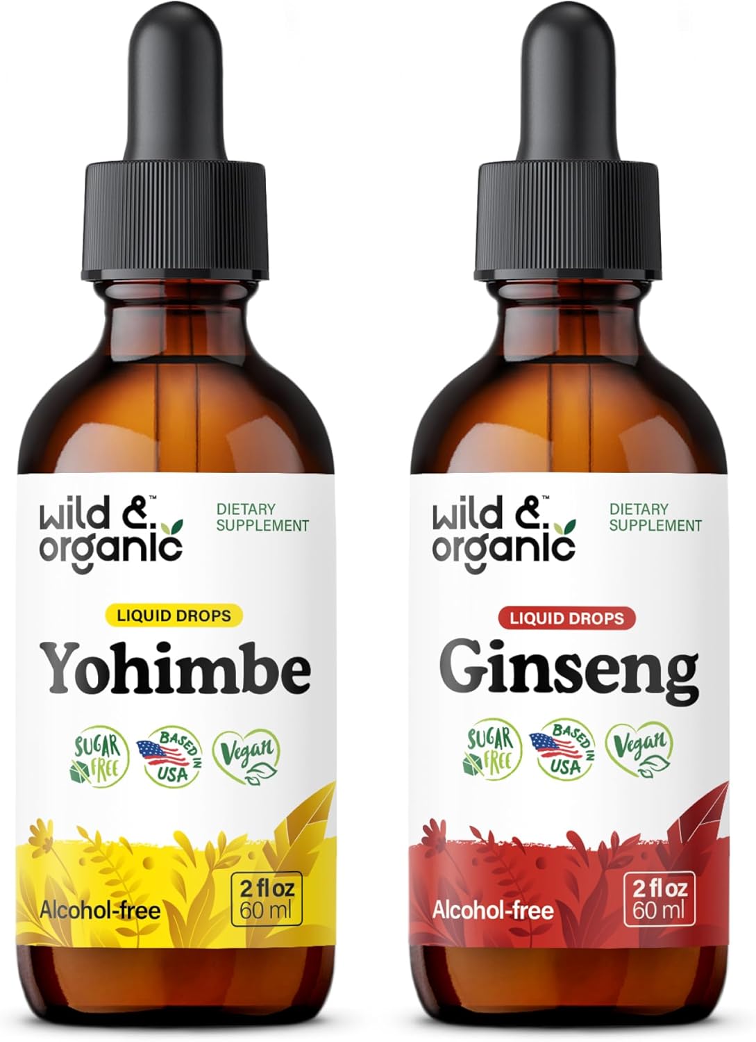 Wild & Organic Yohimbe Tincture 2 fl oz & Ginseng Tincture 2 fl oz