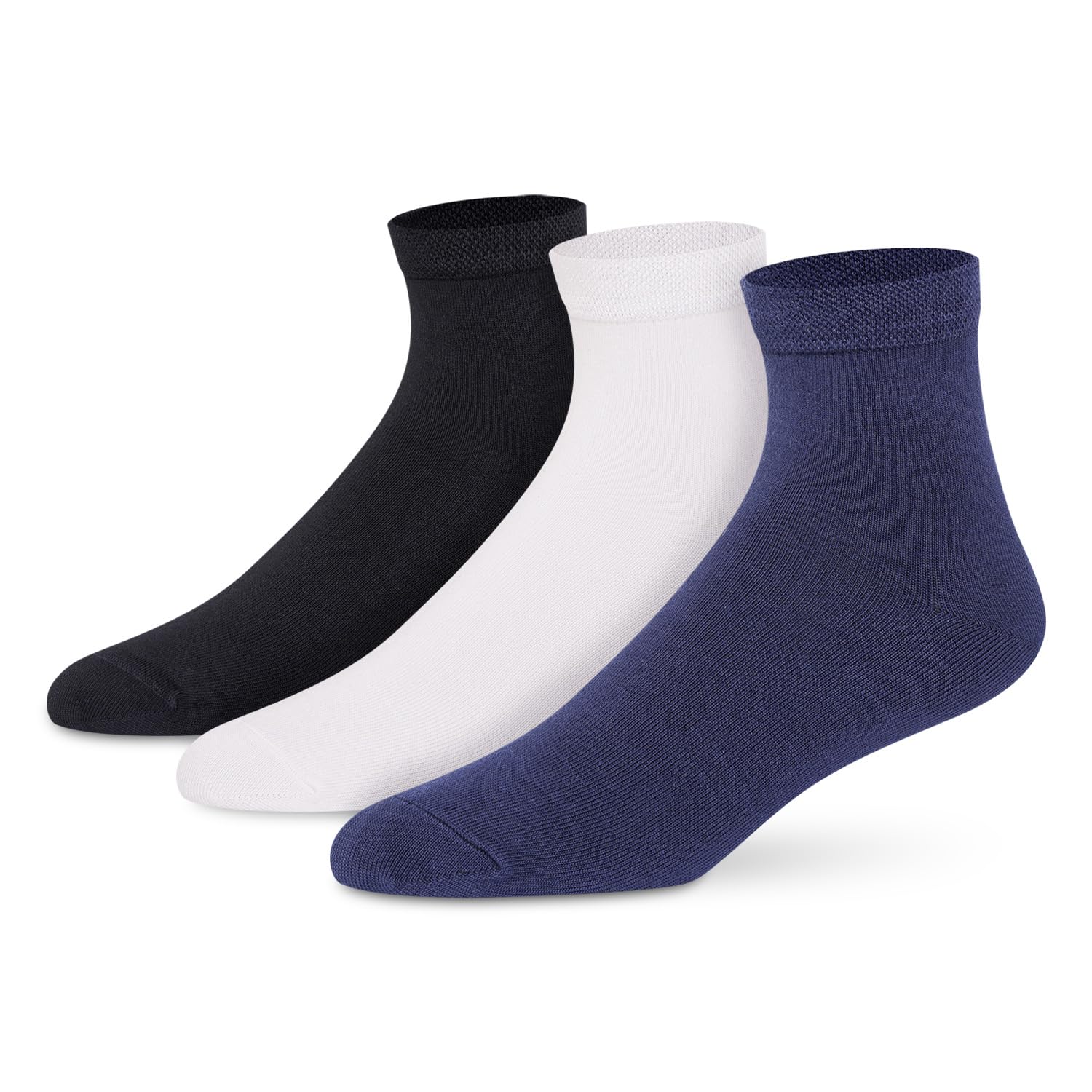 supersox Zero Collection Ultra Soft Premium Modal Ankle Length Socks for Man | 6X Softer Than Cotton | Breathable, Moisture Wicking & Zero Odor | All-Day Comfort | Blue, White & Black | Pack of 3-picture-20