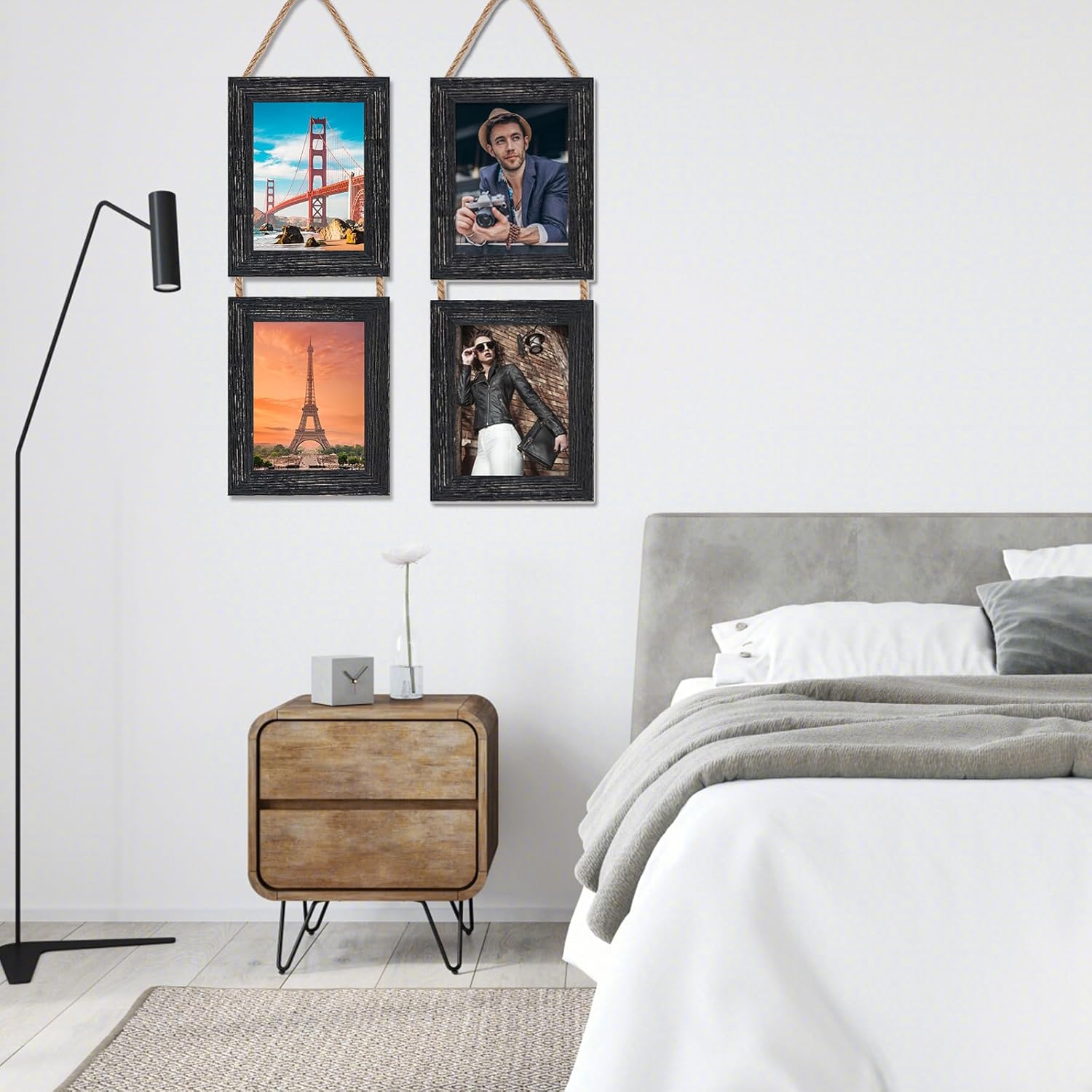 5x7 Wall Hanging Picture Frames Collage with 2 Opening Black Frames 2 Pack