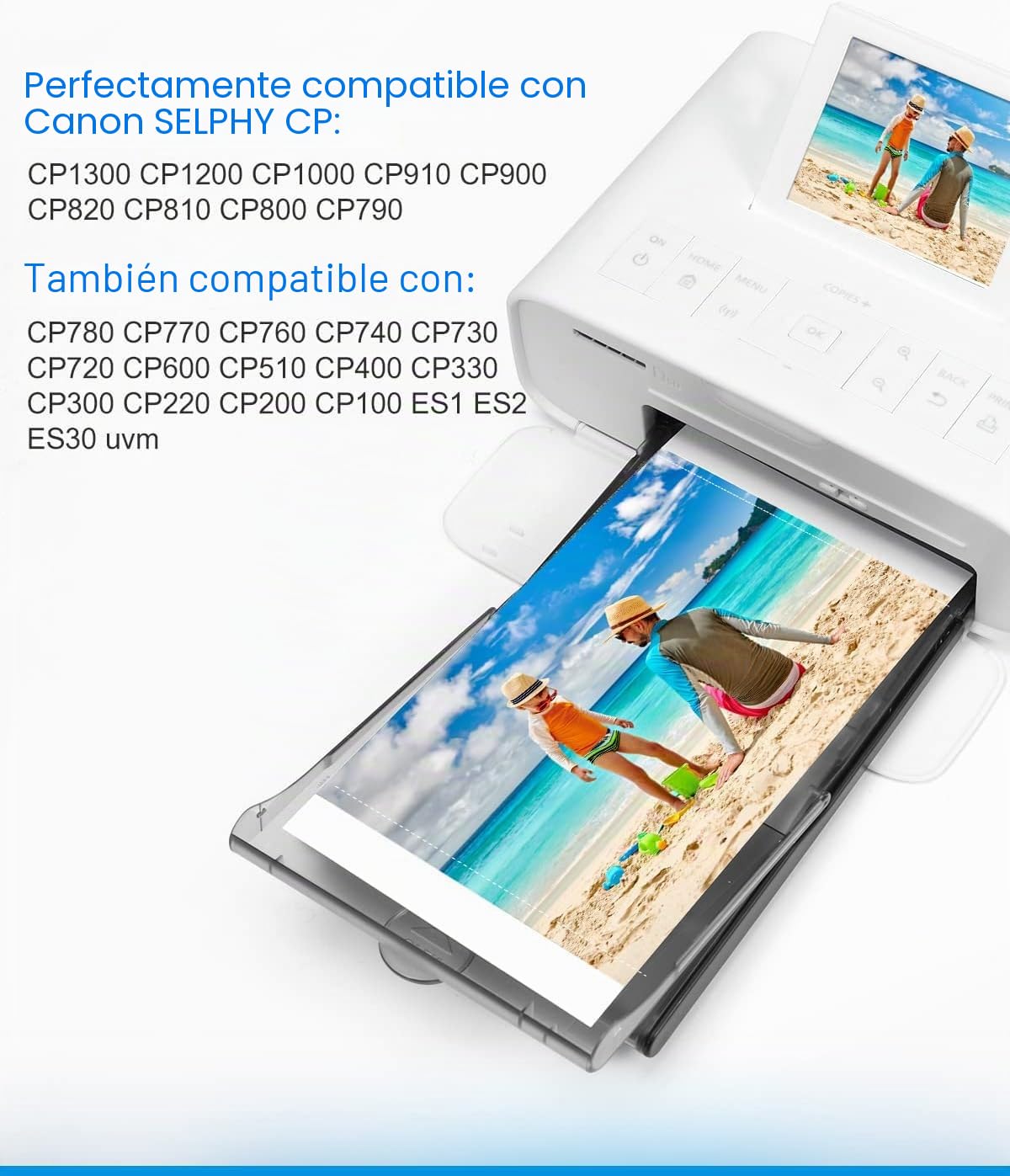 Compatible con Canon Selphy CP1500 Papel fotográfico KP108IN 3115B001(AA) | Compatible con Canon Selphy CP1300 CP1200 CP1000 CP910, 6 cartuchos de tinta de 216 hojas, papel fotográfico