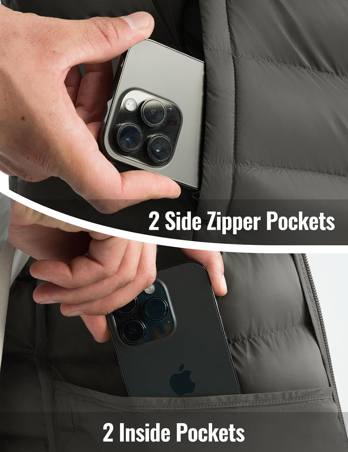 Rdruko Men's Puffer Jacket with Detachable Hood Lightweight Water Resistant Insulated Winter Puffy Coat - Image 6