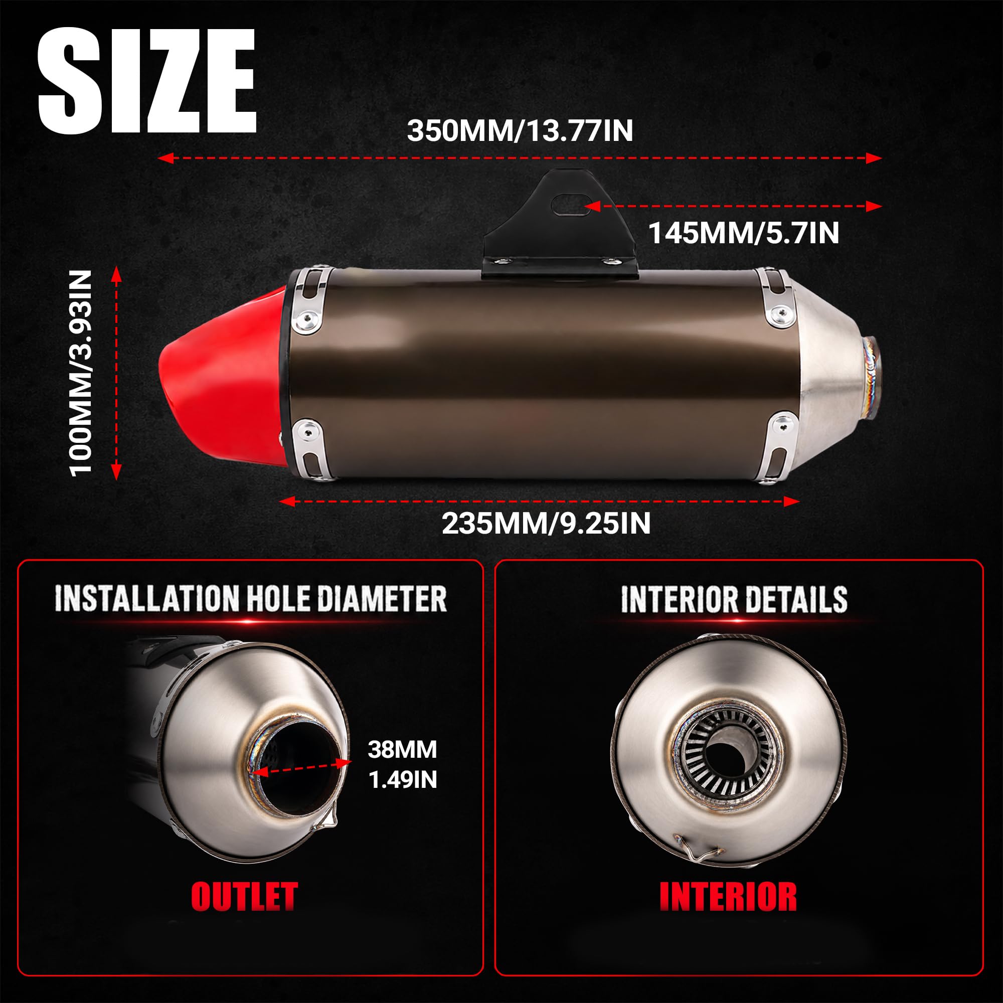 Amazon.com: JFG RACING Dirt Bike Slip On Exhaust for CRF150F