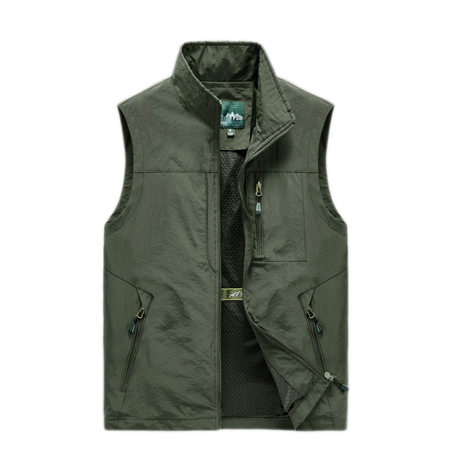 Homme Gilet de pêche Gilet Polaire de Randonnée Sans Manches Pardessus