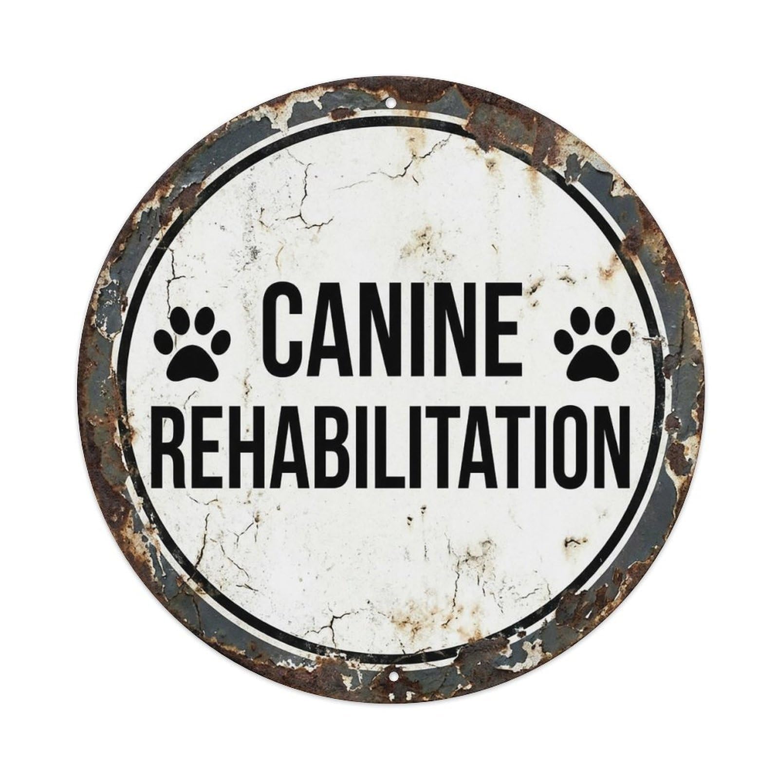 Vintage Canine Rehabilitation Decor Vintage Metal Tin Sign Plaque Wall Decor for Cafe, Club Bar, Office, Garden Metal Poster 8x8Inch