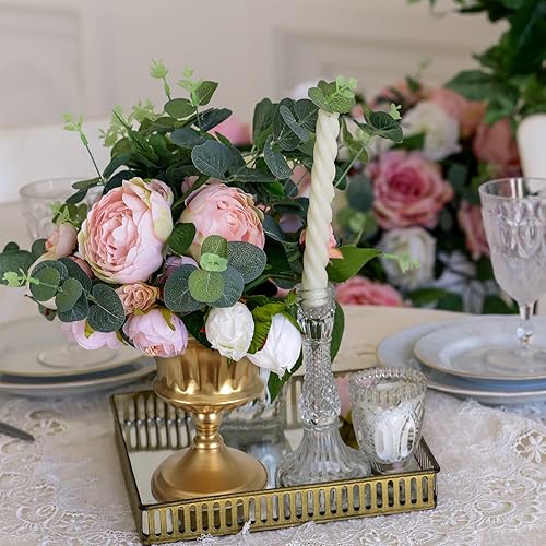 Miniatura 3 de Jarrones dorados para centros de mesa de boda, juego de 10 jarrones de metal, pequeños centros de mesa, arreglos de flores para boda, recepción,