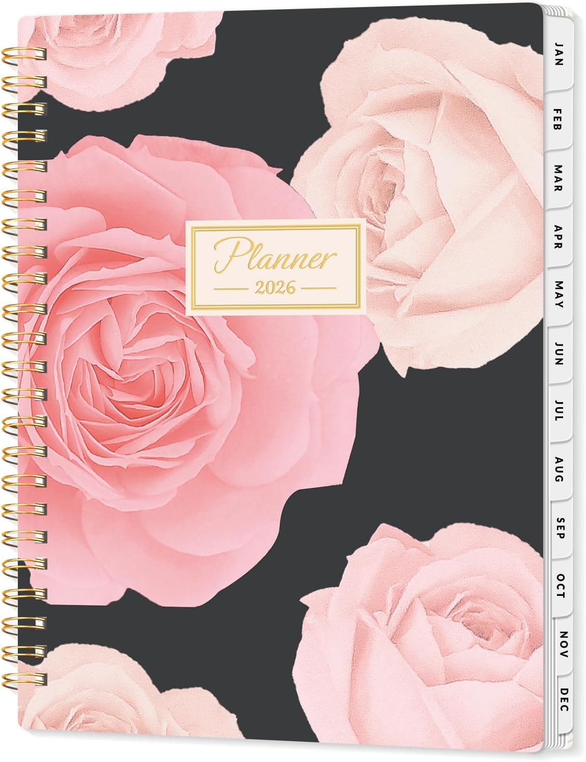 SUNEE 2026 Planner, Weekly and Monthly Calendar Planner, January 2026-December 2026, Daily Agenda with Tabs, Note Pages, Spiral Binding, 6.4"x8.3", Colorful Flowers