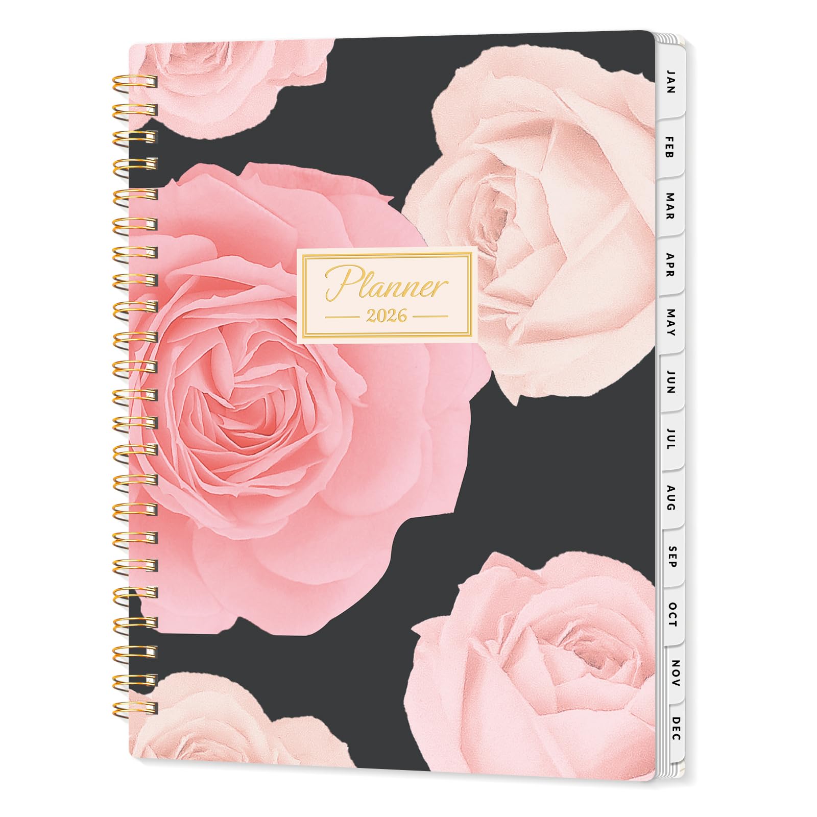 SUNEE 2026 Planner, Weekly and Monthly Calendar Planner, January 2026-December 2026, Daily Agenda with Tabs, Note Pages, Spiral Binding, 6.4"x8.3", Colorful Flowers