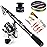 Sougayilang Telescopic Fishing Rod Reel Combos with Carbon Fiber Fishing Pole Spinning Reels and Fishing Accessories for Travel Ocean Saltwater Freshwater Fishing(1.8M/5.91FT)