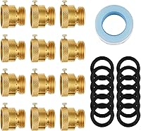 SUNGATOR 12-Pack 3/4" Brass Anti-Siphon Backflow Preventer Valves for Hose Bibs, Outdoor Faucets, Garden Spigots, RV - GHT Vacuum Breakers with Teflon Tape