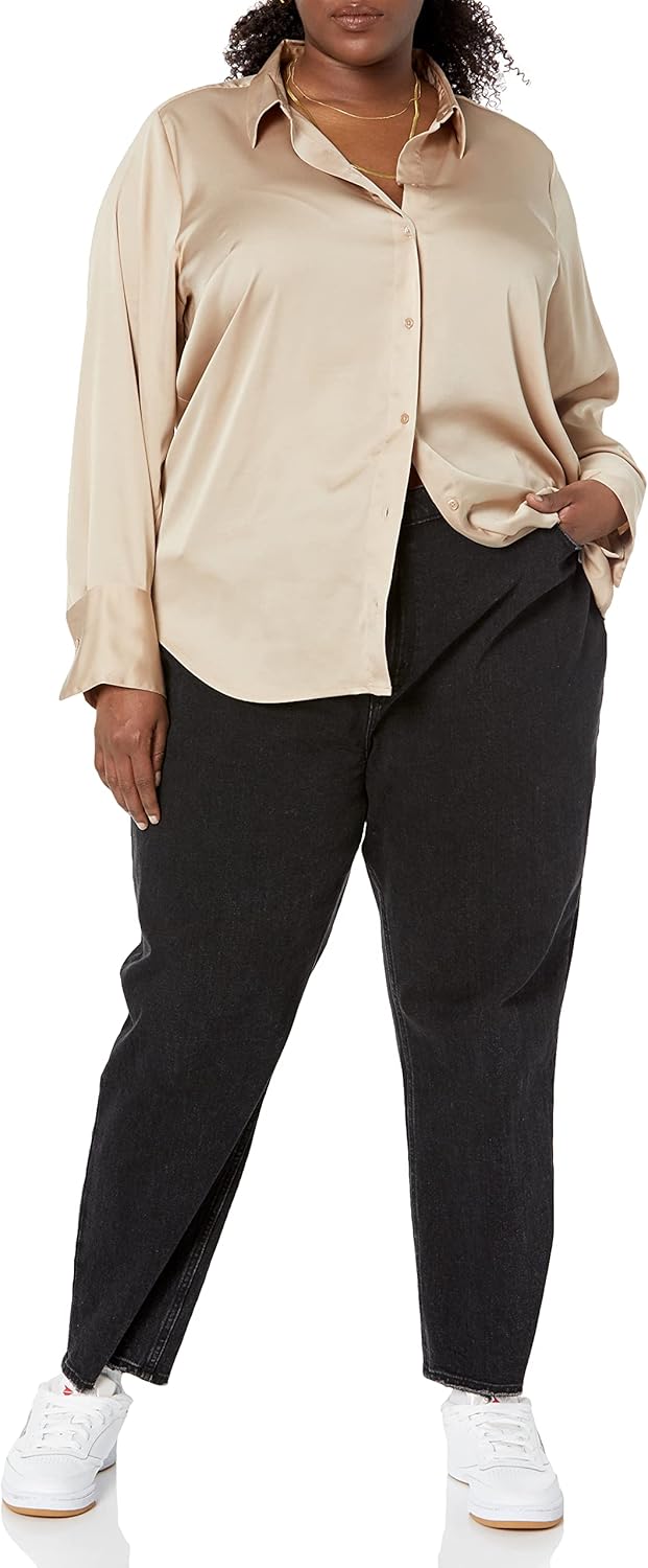 Amazon Essentials Womens Regular-Fit Satin Button Down Blouse (Available in Plus Size) - Image 7