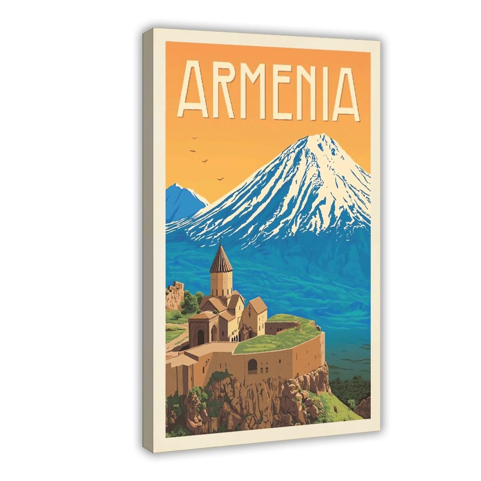QNVJQKDSI Armenia Travel Vintage Canvas Poster Bedroom Decor Landscape Office Room Decor Gift 20" L X 30" W