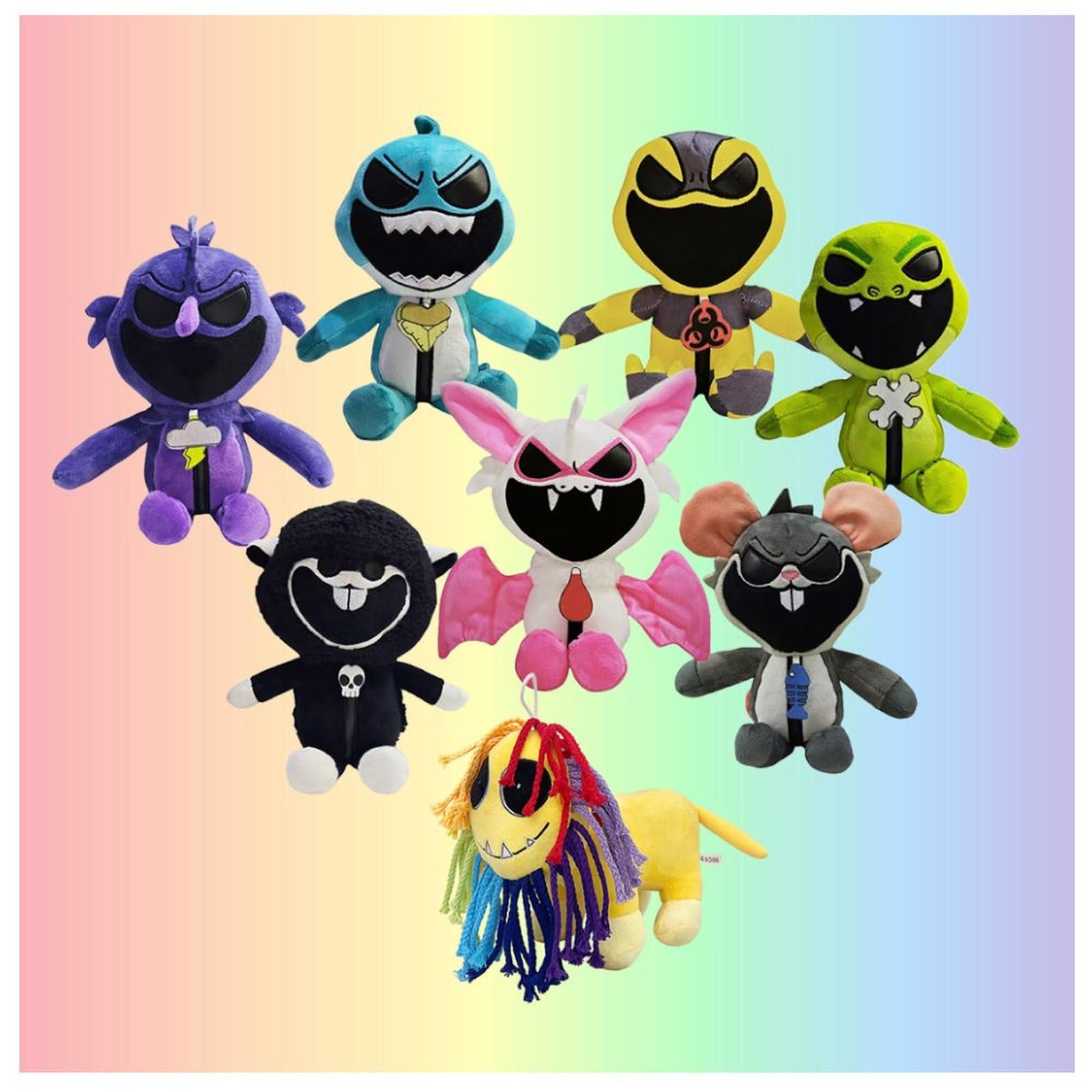 8PCS 2025 New Horror Game Animals Plush - Smiling Animals Plushies Toy Birthday Gifts for Fans Friends, Stuffed Animal 10" Soft Home Pillow