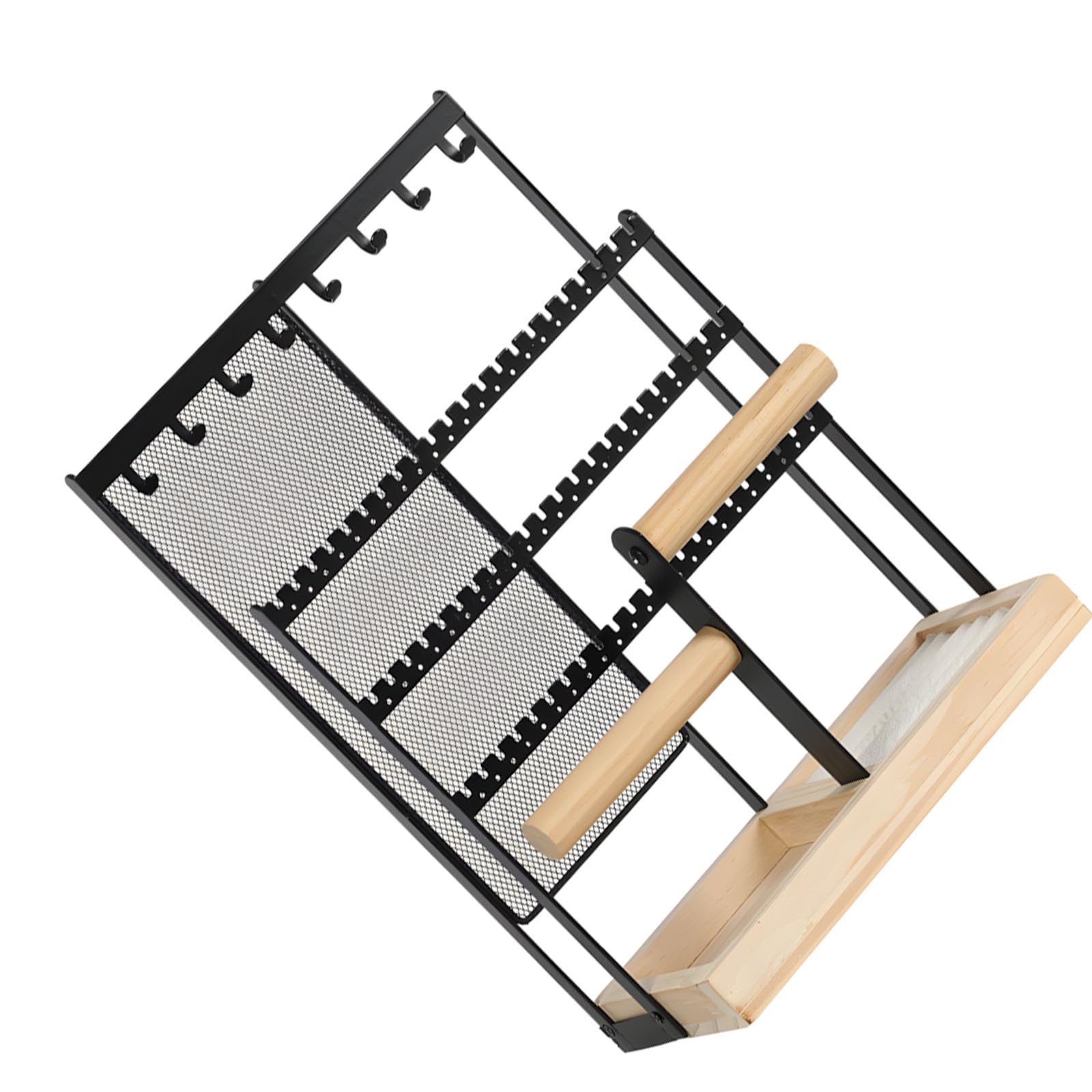 Organizzatori verticali supporti per gioielli efficienti in termini spazio per orecchini, collane, supporto multiuso per orecchini, collane, in rete e legno