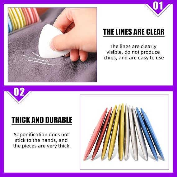 Swpeet 108Pcs Sewing Tools Kit, 10Pcs Professional Tailor's Chalk and 4Pcs Seam Ripper with 100Pcs Plastic Quilting Clips and Snip Scissor Assortment Kit, Thread Remover for Sewing Marking