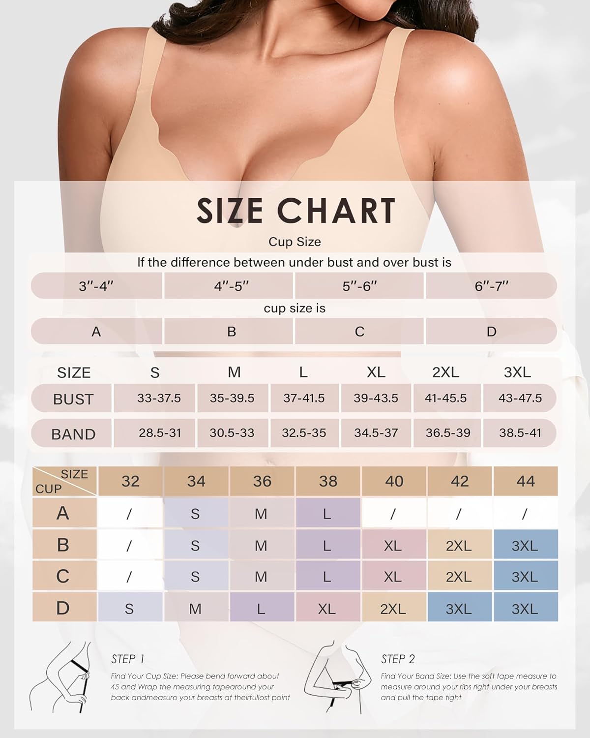 Seamless Wireless Bra for Women with Support - No Underwire Full Coverage Push Up Bras - Image 7