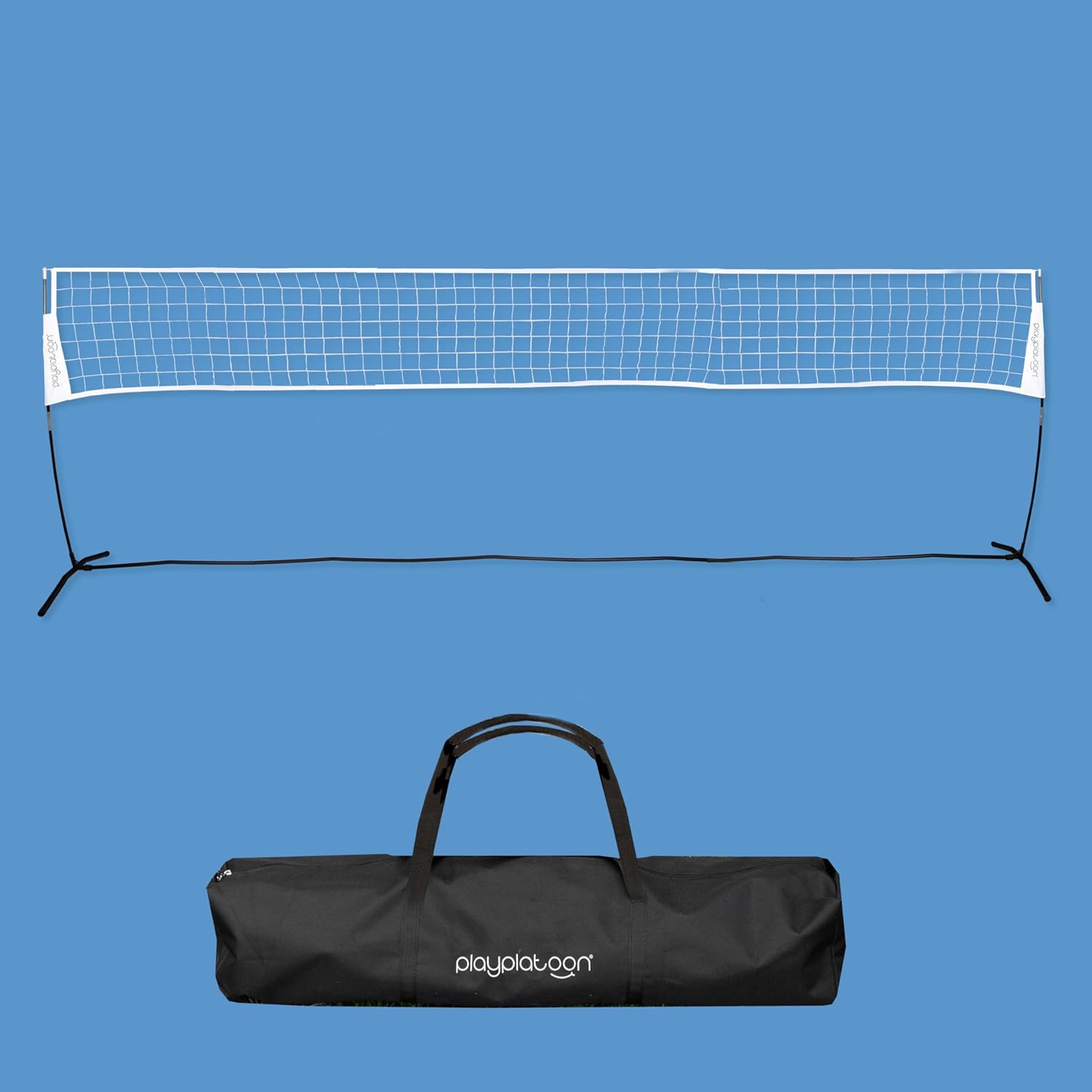 Play Platoon Portable Volleyball Net Set for Backyard - Indoor Outdoor Volley Ball Nets for Travel, Beach, Home, Park - Easy to Assemble with Poles and Carry Case Included 20 ft