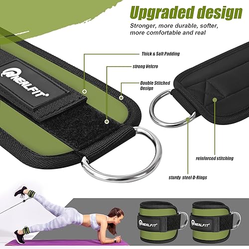 Miniatura 33 de Correa de tobillo para máquina de cable, tobillera de gimnasio para patadas, extensiones de piernas, entrenamientos de glúteos, abductores de cadera