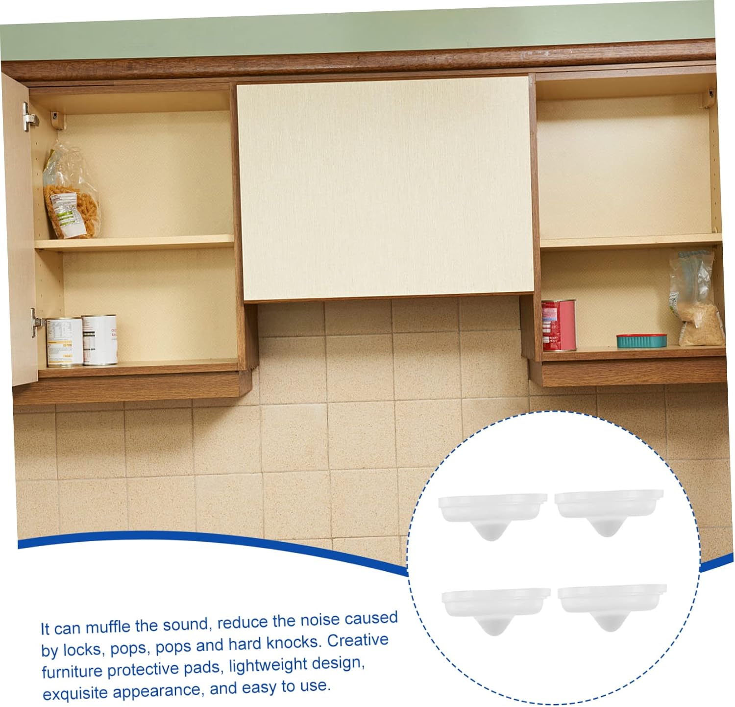 Holibanna 50pcs Cabinet Door Bumpers Sound Dampening Adhesive Pads for Furniture and Picture Frames Noise Reduction and Collision