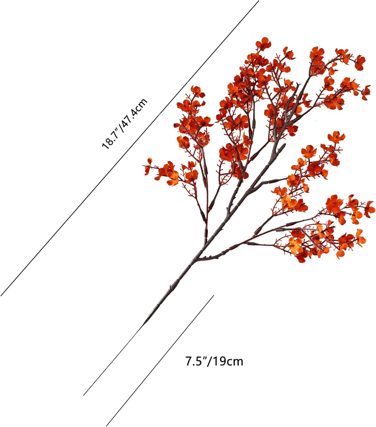 Mandy's Burnt Orange Artificial Baby’s Breath European Flowers 6 Bundles Silk Gypsophila with Bendable Stems for Valentine's Day and Easter Centerpiece Wedding Decor and Table Arrangements - Image 2