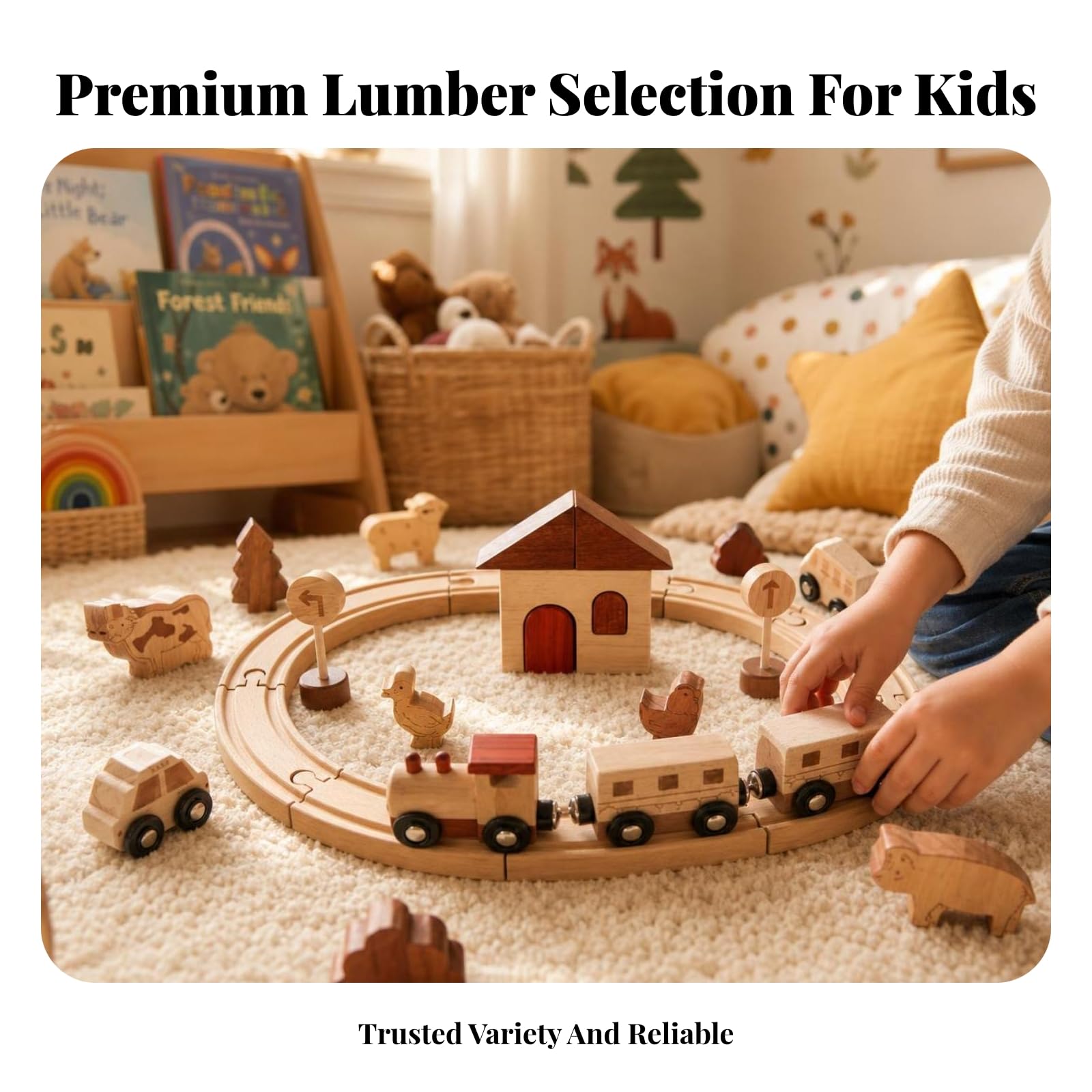 Trenino Giocattolo Legno Ferroviario Legno Coordinatione Occhio-Mano Accessori Scenici per Bambini