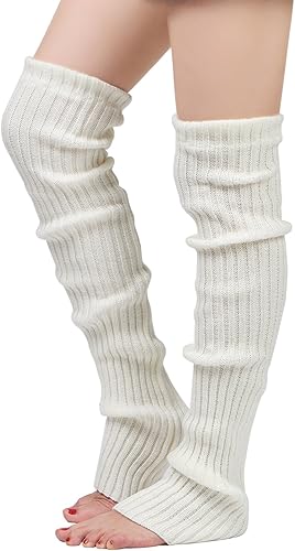 Miniatura 2 de Leotruny Calcetines de invierno para mujer, hasta la rodilla, sin pies, calentadores de piernas de punto