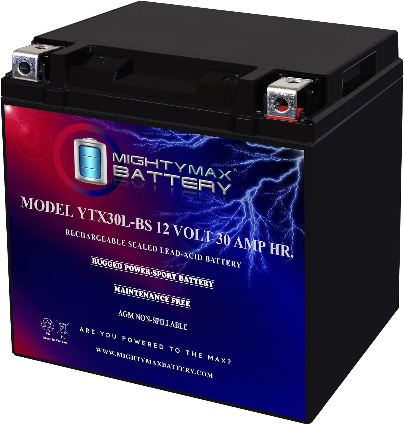 Mighty Max Battery YTX30L-BS -12 Volt 30 AH
