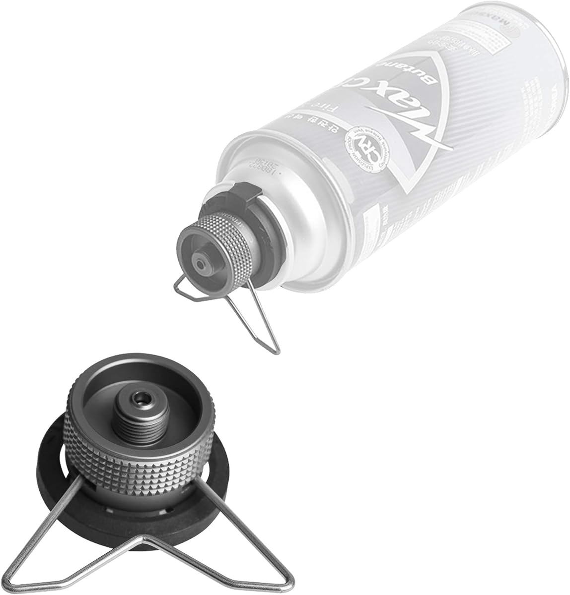 CAMPINGMOON Butane Canister Adapter Camping Grill Gas Stove Adapter(Safety stand),Input: Butane Canister, Output: EN417 Lindal Valve Z10
