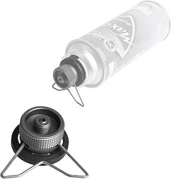 CAMPINGMOON Butane Canister Adapter Camping Grill Gas Stove AdapterSafety stand,Input Butane Canister, Output EN417 Lindal Valve Z10