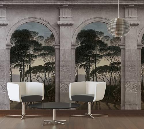 Miniatura 6 de CONCORD WALLCOVERINGS  Papel tapiz floral para dormitorio, arcos de árboles, gris, azul y verde, 62.6 pulgadas de ancho x 110 pulgadas de alto, 3