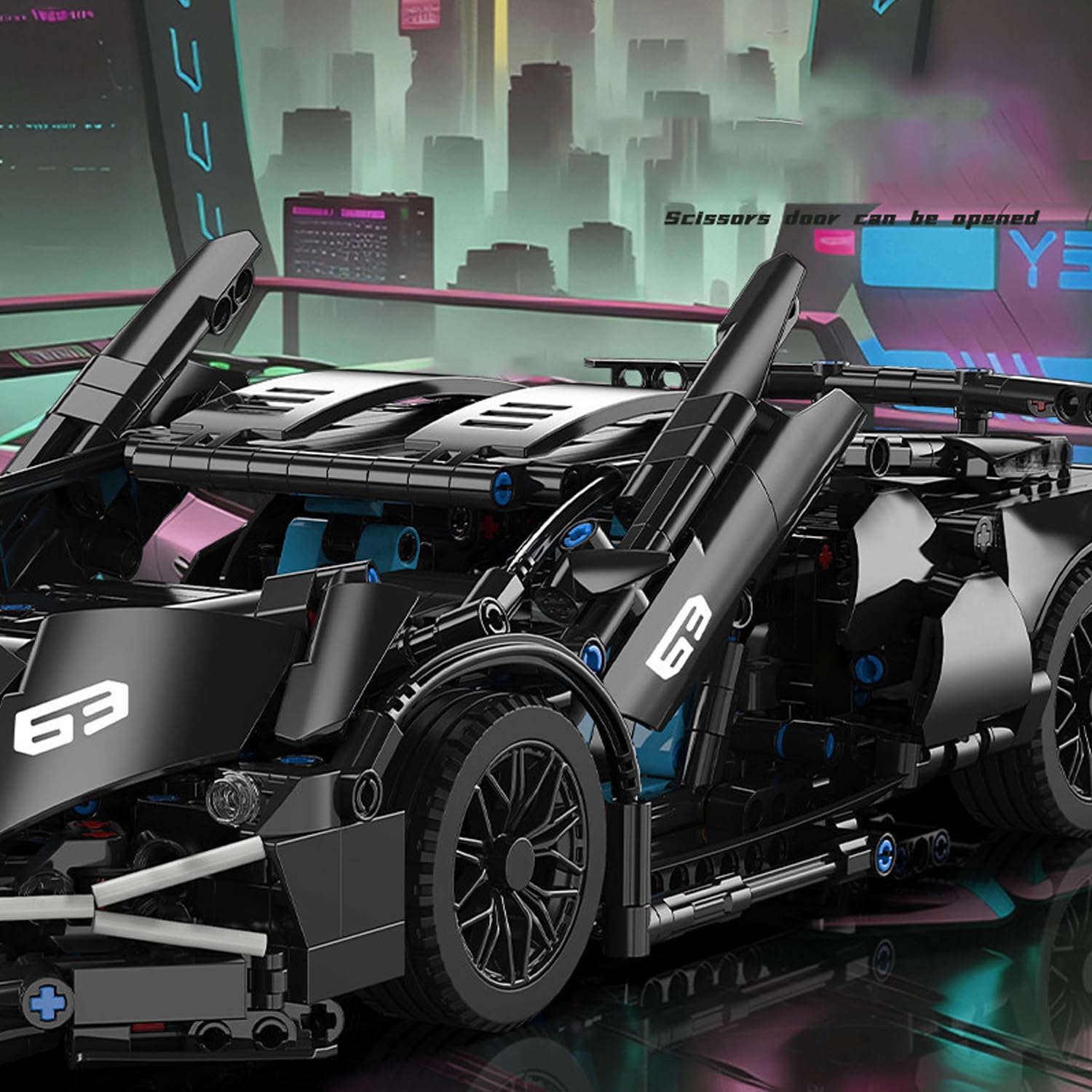 Technik Sport Car Building Blocks Set, 1314 PCS Super Sports Car Building Kit - Image 4