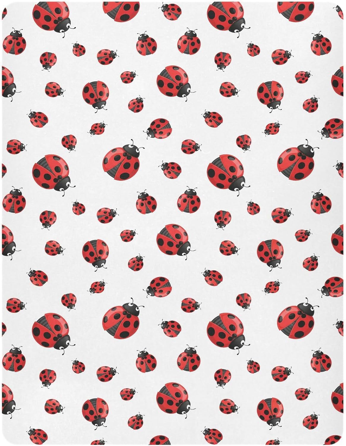 Pfrewn ベビーベッドシーツ 男の子 女の子 レッド てんとう虫 フィット ベビーベッドシート 標準ベビーベッドマットレスパッド