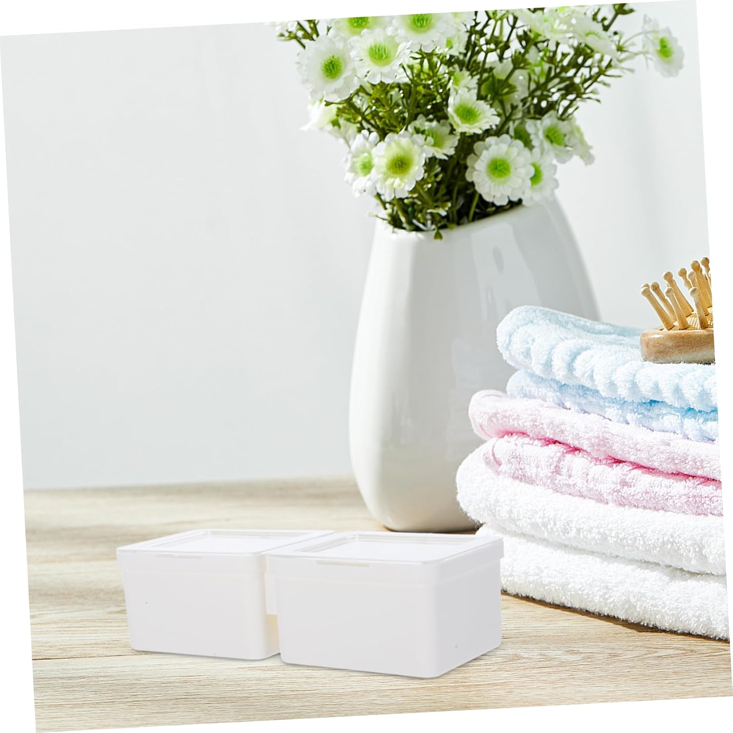 Laundry Storage Box with Lid Double Compartment Organizer for Dryer Sheets Transparent Design Container Compact Laundry Room Holder Easy