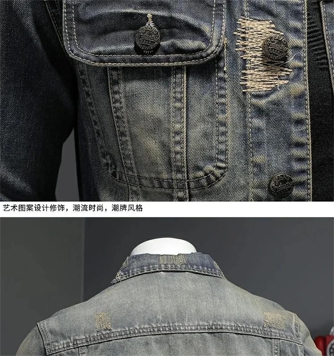 Męska zimowa kurtka dżinsowa trencz trencz kurtka kurtka klasyczny styl denim płaszcz