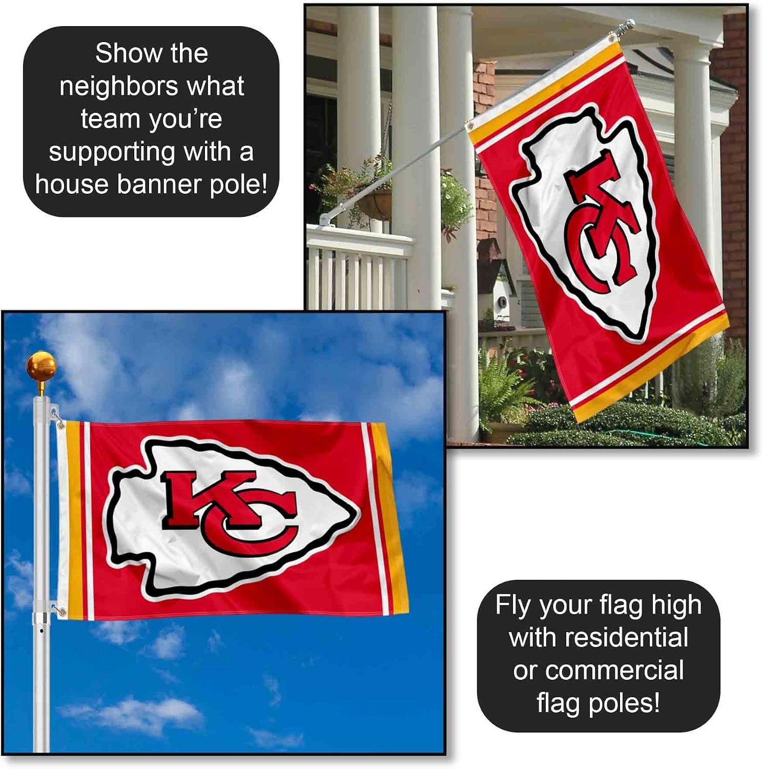 Kansas City Chiefs KC Large 3x5 Flag