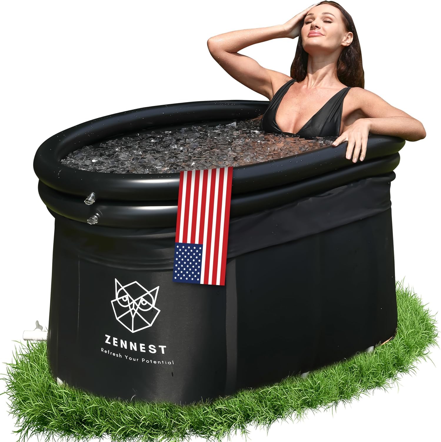 Upgraded XXL 150 Gal Oval Ice Bath Tub by Zennest