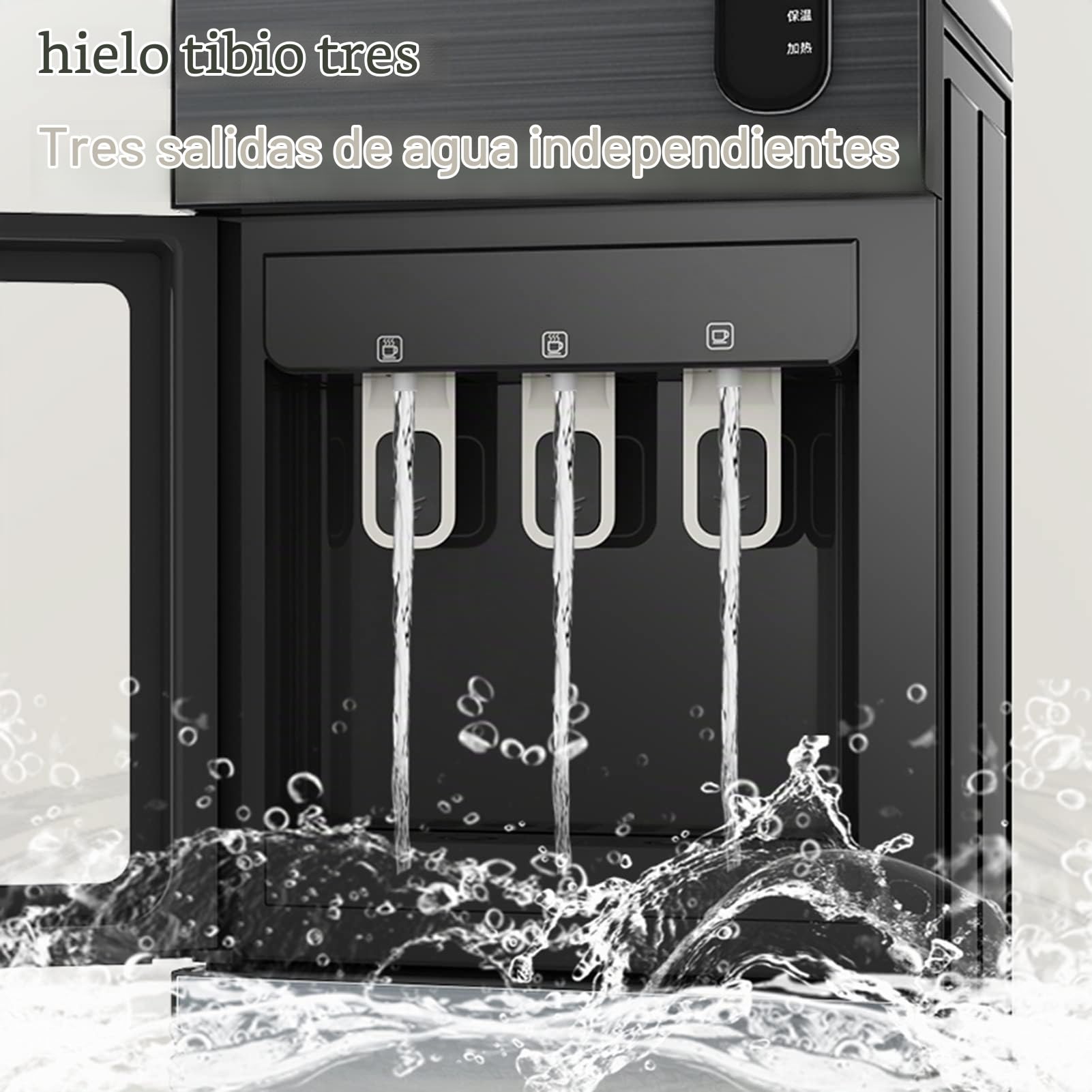 Enfriador De Agua Vertical, De Carga Inferior con Dispensador De Agua Caliente/fría/Tibia para El Hogar Oficina Café Té Bar Dormitorio, Acero inoxidable