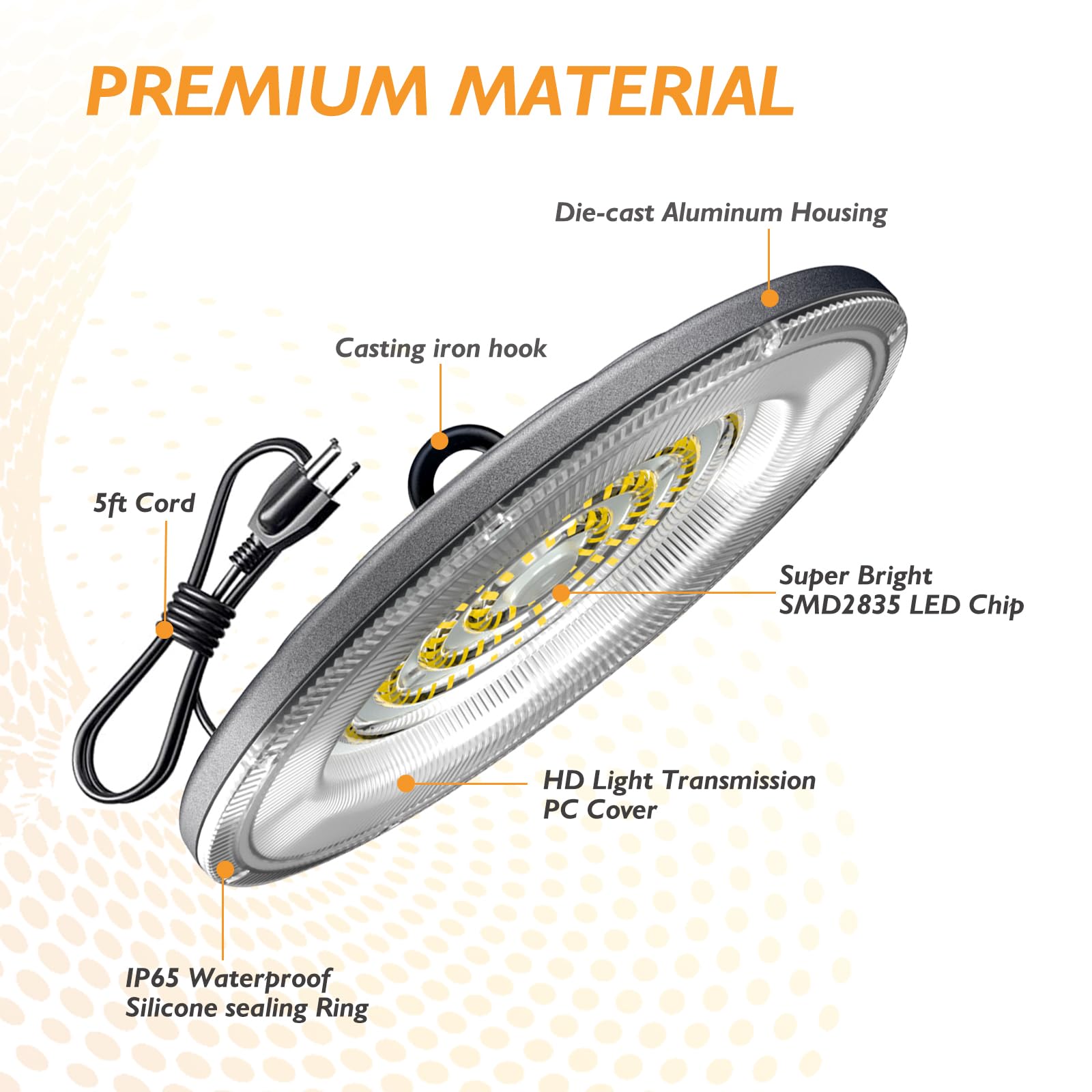 10 Pack UFO LED High Bay Light High Bay Led Shop Lights 150W 21000 Lumens 5000K Ultra Bright — view 4