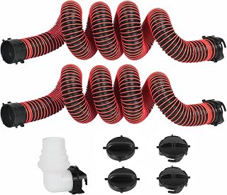 20FT RV Sewer Hose, 23-Mil Heavy Duty TPE Material for Abrasion Resistance and Crush Protection, Camper Sewer Hose Kit with Pre-Attached Bayonet Fittings and 4-in-3 Adapter Elbow, Red