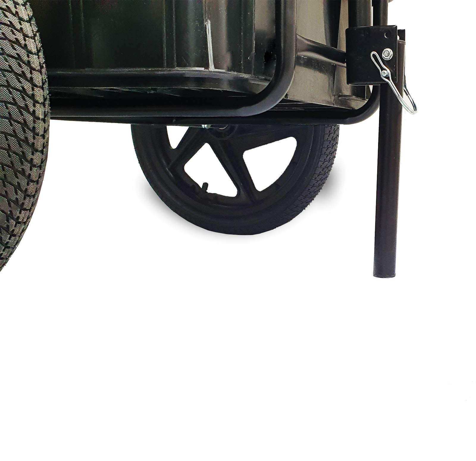 DMS® Fahrradanhänger, Lastenanhänger, Handwagen, mit Hochdeichsel, Transportbox mit 70 Liter Volumen, Max. 60kg, Kugel-Kupplung für Fahrräder mit 26'' - 28'' FH-01