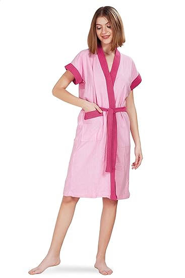 WEET Women's Double Shaded Bathrobe/Bath Gown | Two-Tone Bath Robe