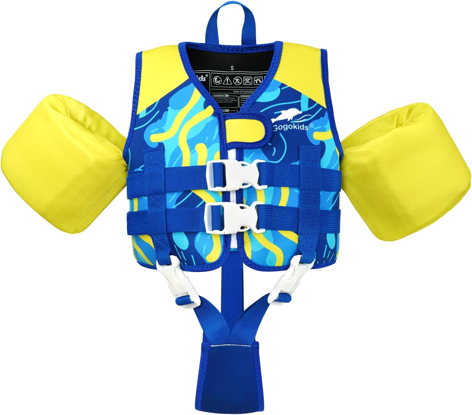 Gogokids Kids Swim Vest Float Armbands, Toddler Jacket-style Swimming Buoyancy Flotation with Adjustable Straps Children Float Jacket for Boys Girls (2-6 Years/15-30 KG)