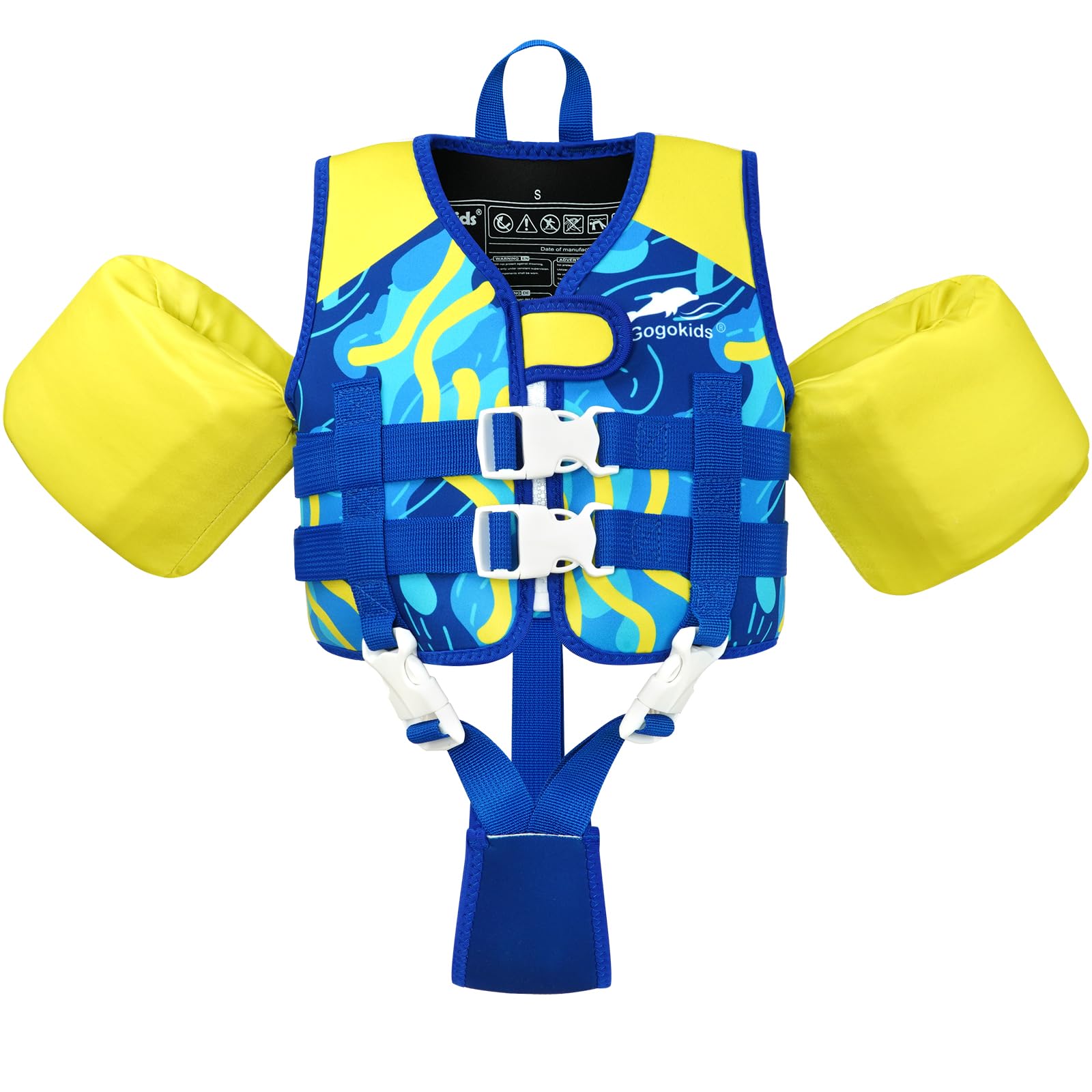 Gogokids Kids Swim Vest Float Armbands, Toddler Jacket-style Swimming Buoyancy Flotation with Adjustable Straps Children Float Jacket for Boys Girls (2-6 Years/15-30 KG)