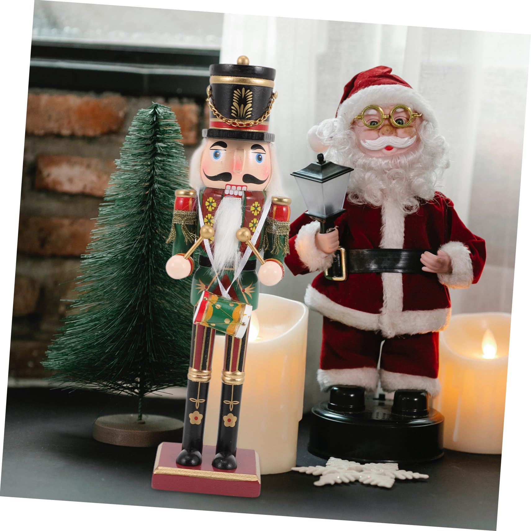 Nussknacker-Figur Aus Holz – Weihnachtliche Dekoration Für Baum, Kaminsims Oder Tisch, 38 Cm Hoch