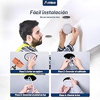 Vista 4 de Amico paquete de 20 luces de techo empotrables ultrafinas de 4 pulgadas, 5 CCT, con caja de conexiones, 2,700 K, 3,000 K, 3,500 K, 4,000 K, 5,000 K