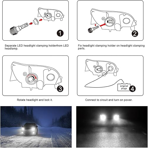 Miniatura 9 de VISVIC Bombillas LED para faros delanteros Toyota Tacoma 2016 2017 2018 2019 2021 2022, bombillas LED H9 H8 H11 de haz altobajo, kit de bombillas