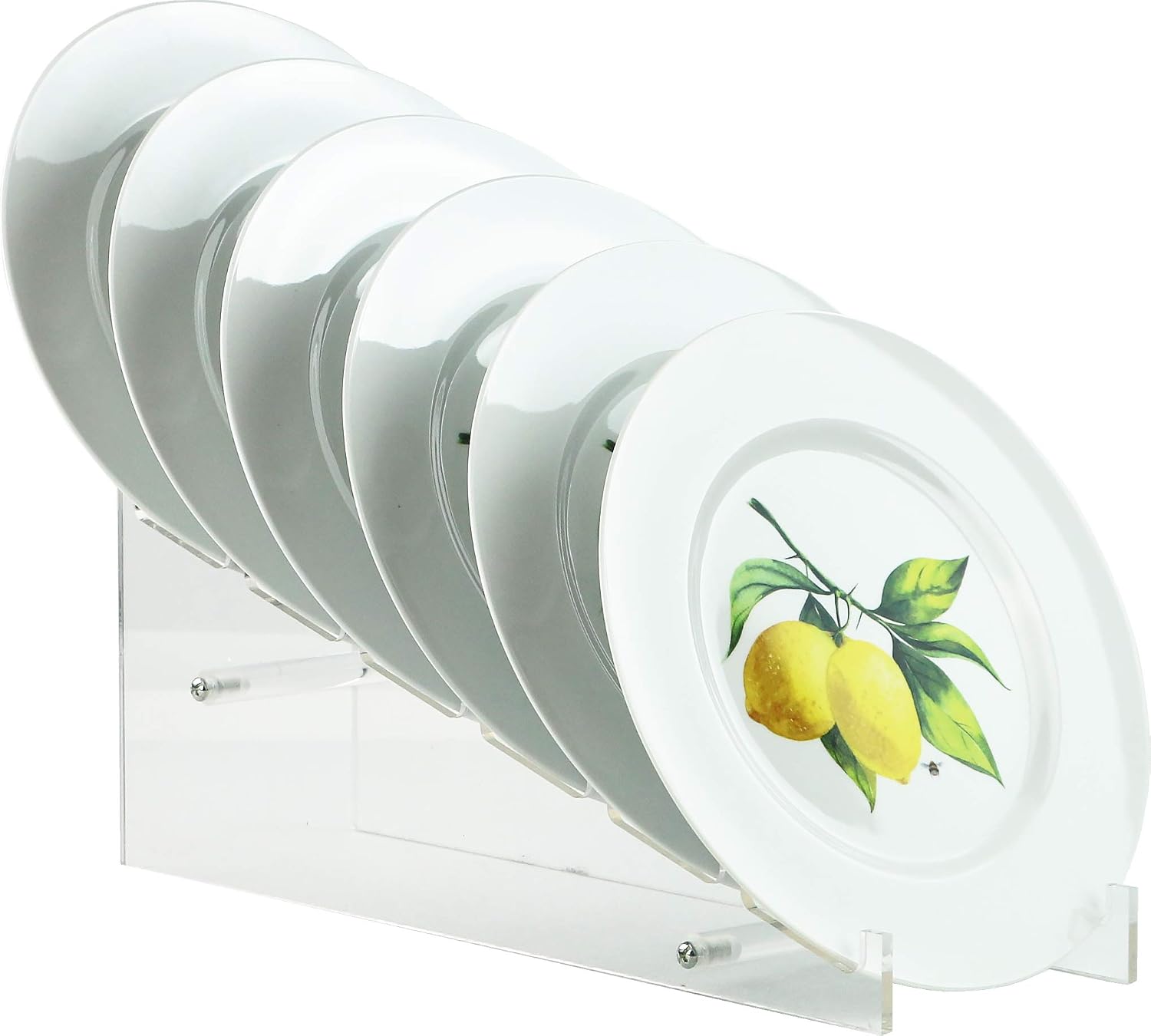 Reston Lloyd Fresh Lemons, 6pc Melamine Salad Plate Set, white, lemon, green (72419set)
