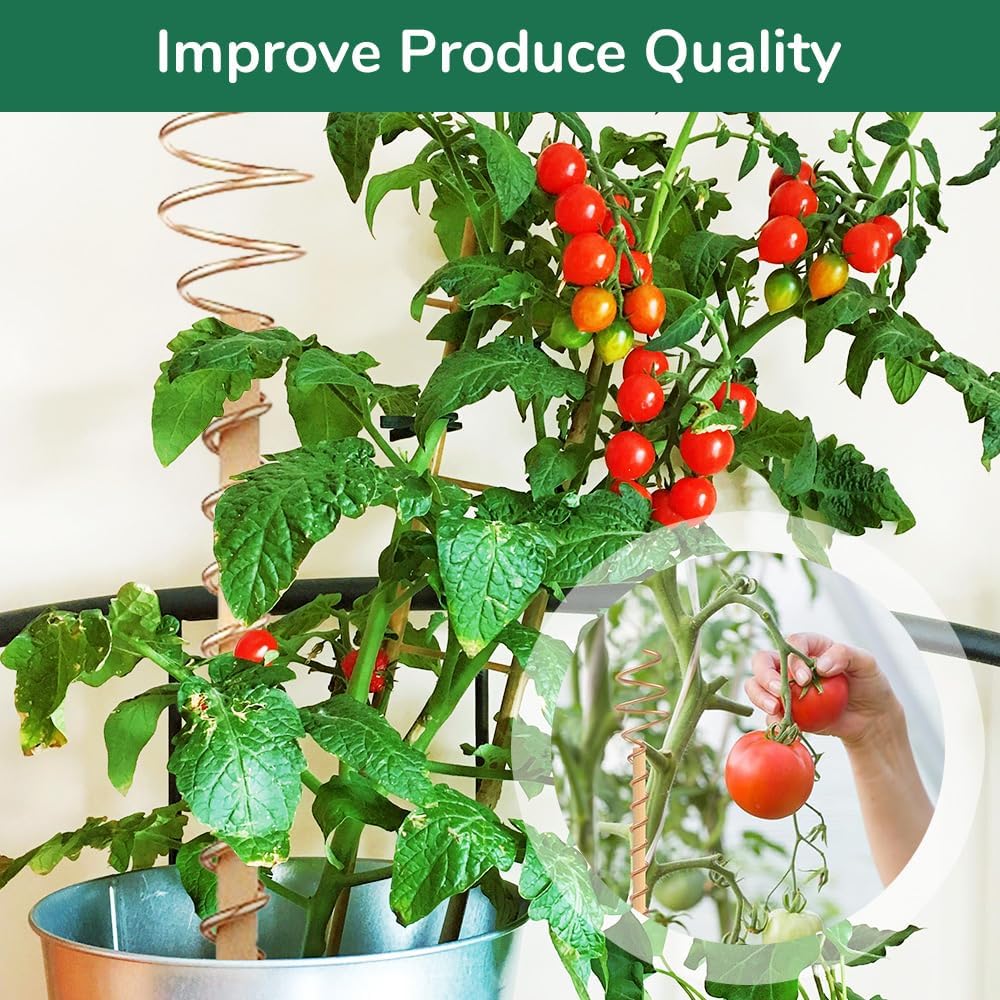 1つのスレッド - エレクトロカルチャー銅アンテナ 10個 17インチ、2024年新電気栽培プラントステークス銅ガーデンステーク、電