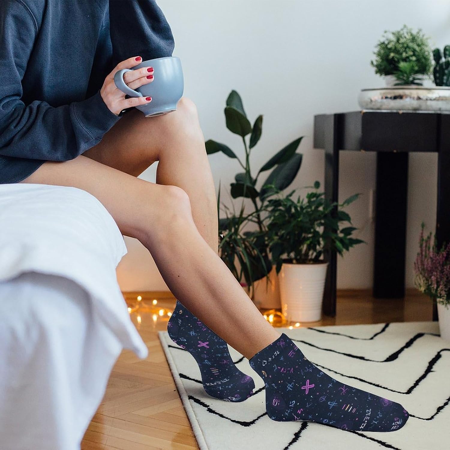 Galaxy Math Equation Geometry Science Men Socks No Show Low Cut Ankle Sock