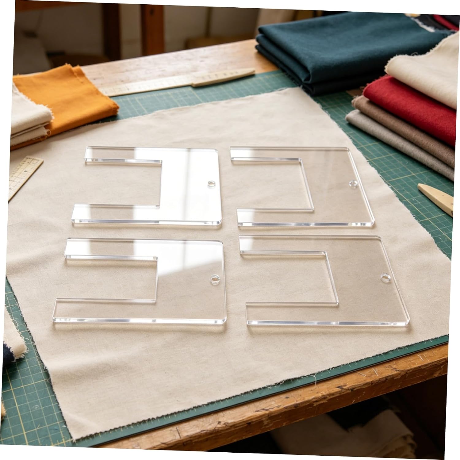 RUNROTOO 11pcs Acrylic Fabric Pleating Tool Kit for Sewing Beginners Dress Pleat Maker and Quilting Pleater Set for Apparel Crafting and Daily Fabric Folding