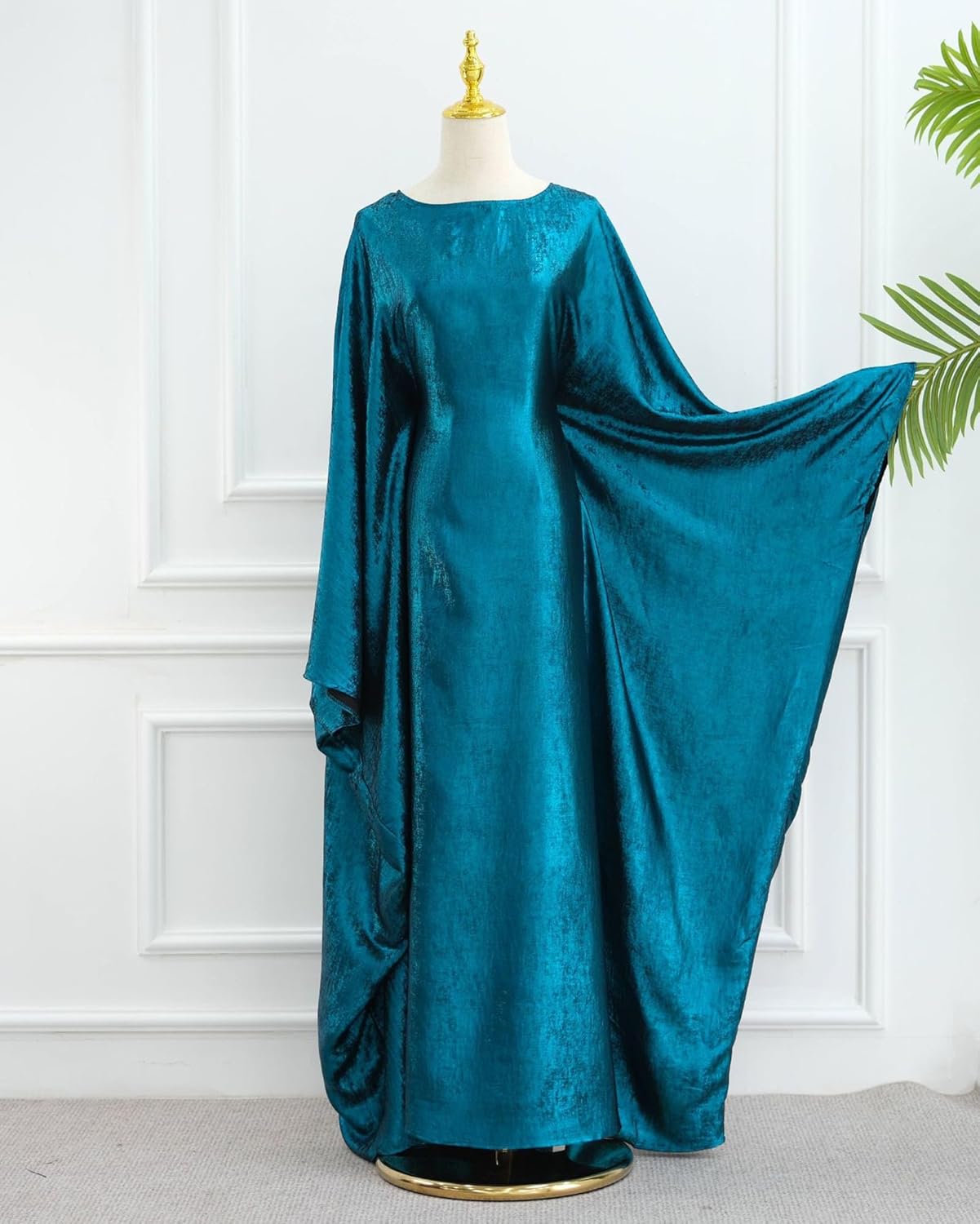 Luxury Dubai Style Abaya and Hijab Set, Breathable Modest Prayer Dress with Belt Loose Fit Muslim Robe - Image 2